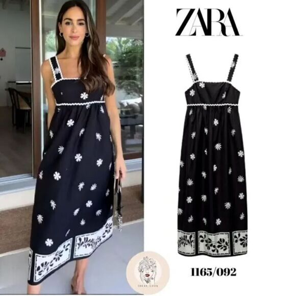ZARA PRINTED MIDI DRESS‎ - Picture 2 of 10